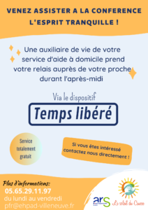 flyer Temps Libéré pour la conférence - la balade des gens aidants